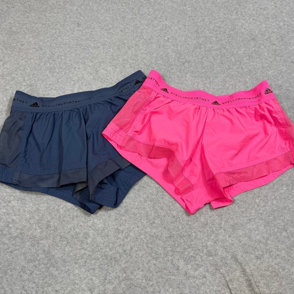 Set Of 2 Adidas Stella McCartney Run Adizero Shorts Womens Size XS Blue & Pink
